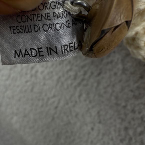 Irelandseye Sweater Small Womens Cream Cable Knit Wool Cardigan Button Pockets - Picture 11 of 15